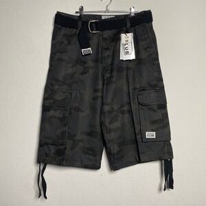 Pro Club Mens Camouflage‎ Cargo Shorts with Belt Size 32 Comfort & Style Street